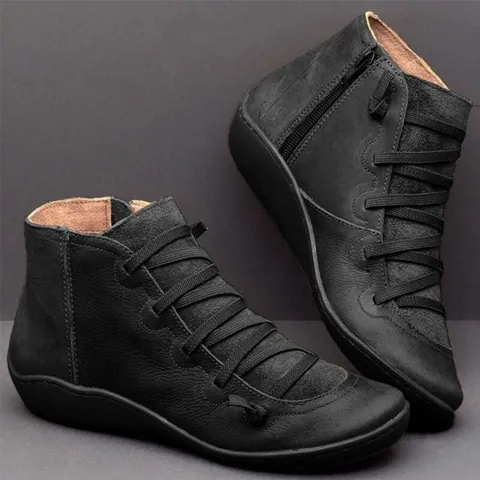 Women's Leopard Print Ankle Boots Flat Martin Boots Side Zipper Suede Synthetic Leather Splice Booties Daily Shoes