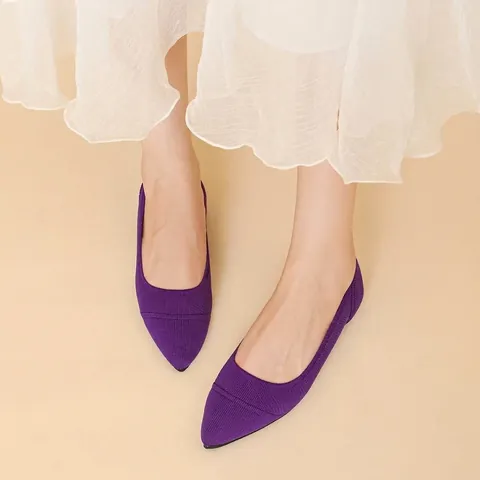 Scarpe Basse in Maglia a Punta da Donna Traspiranti con Scollatura Bassa Slip-on Scarpe da Passeggio Casual Comode Morbide Scarpe per la Mamma