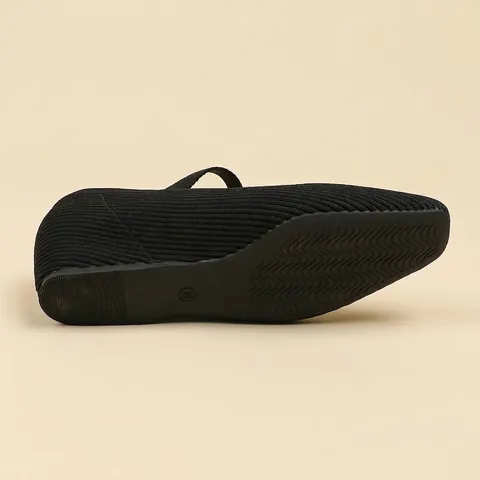 Scarpe Mary Jane da Donna in Maglia Punta Quadrata Tacco a Zeppa Interno Traspirante Casual Slip On con Cinturino a Incrocio Suola in Gomma