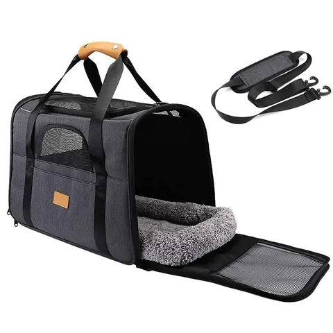 Foldable Pet Carrier Bag For Cats Small Dogs Portable Breathable Mesh Travel Cat Bag Shoulder Handbag Car Seat Oxford Box