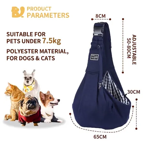 Adjustable Pet Sling Carrier For Dogs And Cats Portable Outdoor Travel Shoulder Bag With Safety Buckle Small Animal Polyester Tote Bag