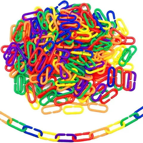 Regenboog Plastic Kettingschakels C-Clips Haken Voor Papegaai Vogel Speelgoed DIY Knutselen Kooi Accessoires Gemengde Kleuren