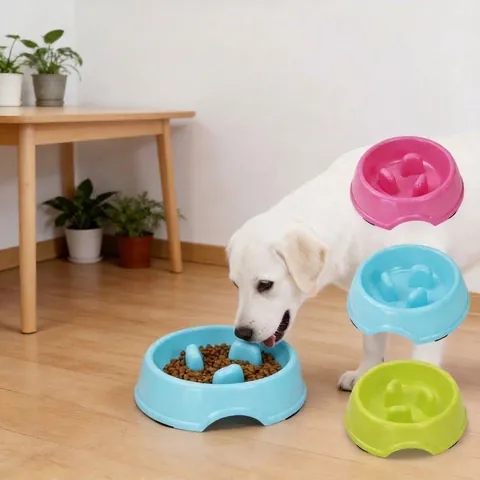 Haustier Slow Feeder Napf Für Hunde Katzen Anti-Würgen Kunststoff Runder Haustier Futternapf Für Verdauungsgesundheit Haustierzubehör