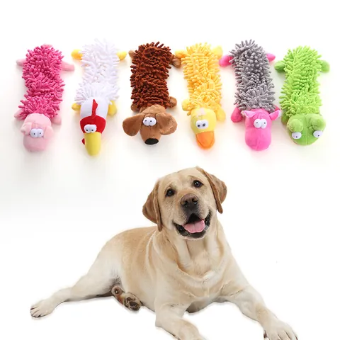 Jouet Sifflant pour Chien en Chenille Peluche Forme d'Animal Nettoyage des Dents Jouet à Mâcher Doux pour Chiot Petits Moyens Chiens