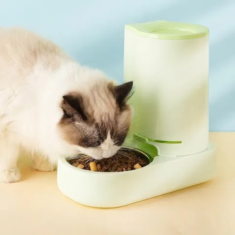 Automatische Voer En Waterbak Voor Huisdieren Zwaartekracht PP PET Roestvrijstalen Kom Voor Katten Honden Binnen Grote Capaciteit