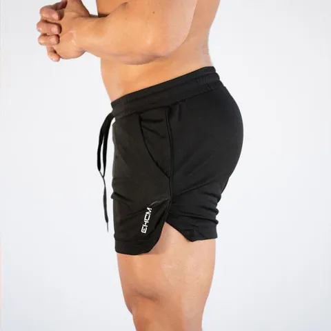 Men's Quick Dry Sports Shorts Polyester Breathable Training Fitness Running Shorts With Drawstring Casual Beach Bottoms