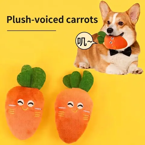 Squeaky Carrot Plush Dog Toy For Small Medium Large Dogs Soft Stuffed Molar Teeth Cleaning Toy Durable Boredom Relief Pet Supplies