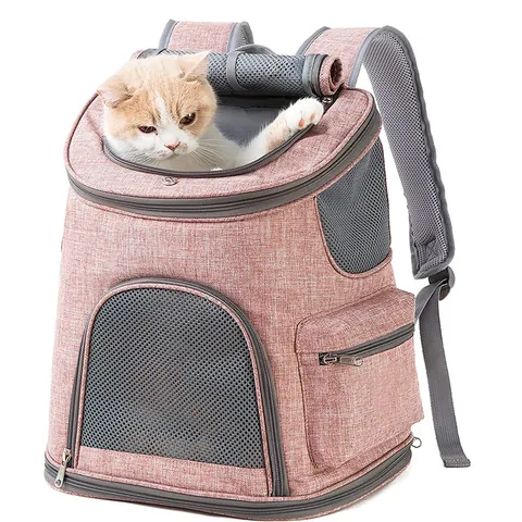 Portable Foldable Pet Backpack Breathable Oxford Cloth Carrier For Cats And Small Dogs Outdoor Travel Wear-Resistant Pet Bag