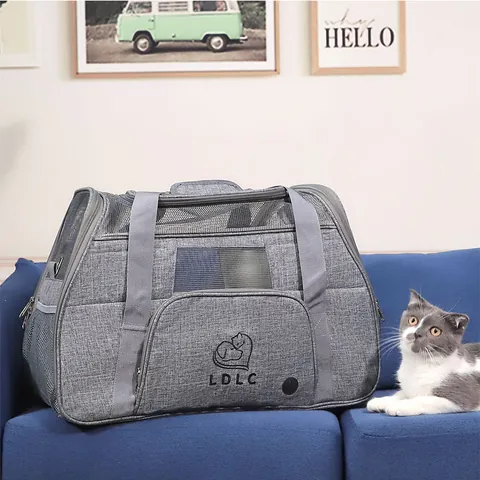 LDLC Oxford Cloth Large Capacity Breathable Foldable Pet Carrier Portable Travel Cat Dog Shoulder Bag For Outdoor Use