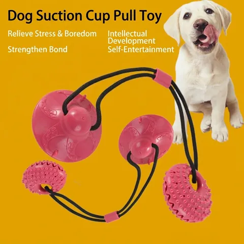 Durable TPR Pet Dog Chew Toy Shell Suction Cup Slow Feeder Molar Teeth Cleaning Interactive Training Bite Toy