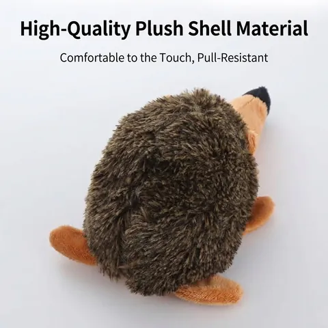 Pet Squeaky Plush Toy Cute Hedgehog Shape Bite-Resistant Washable Interactive Dog Toy Soft Polyester Animal Toy For Small Medium Dogs