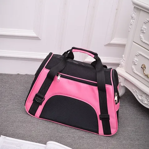 Portable Breathable Pet Carrier Bag For Cats Small Dogs Foldable Travel Shoulder Bag Mesh Handbag For Outdoor Trip