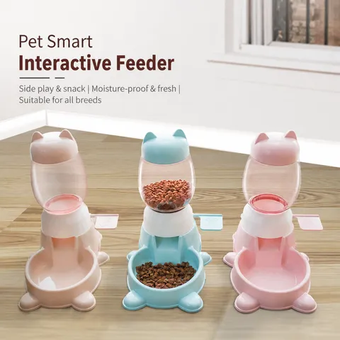 1,8L Automatischer Futterautomat Puzzle Quantitativer Hundefutterspender Napf Rutschfest Drucktyp Fütterungsstation Für Hunde Und Katzen PP ABS PET Material