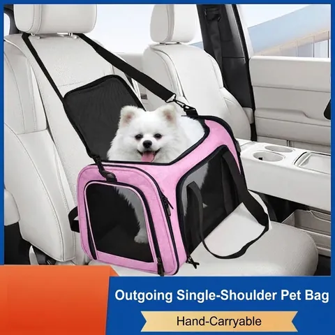 Portable Pet Carrier Bag Breathable Mesh Foldable Travel Handbag For Cats Small Dogs Car Seat Crate Outdoor Pet Supplies