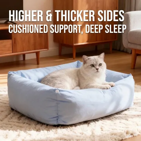 Cama Cuadrada Desmontable para Mascotas Perros Gatos Relleno de Algodón PP Suave Lavable a Máquina Color de Cuadros Nido de Sueño Profundo Cálido y Cómodo Suministros para Mascotas