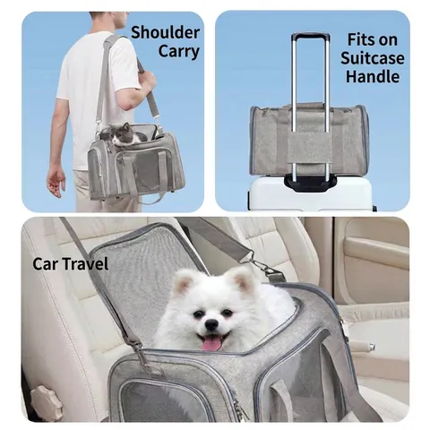 Portable Pet Carrier Bag Breathable Mesh Foldable Travel Handbag For Cats Small Dogs Car Seat Crate Outdoor Pet Supplies