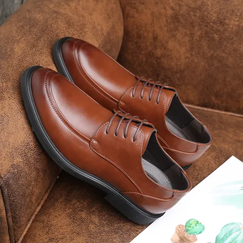 Herren Business Formelle Lederschuhe Schnürschuhe Größensteigernd Oxford Schuhe Klassische Halbschuhe Für Büro Arbeit Hochzeit Freizeit
