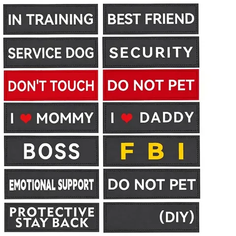 Detachable K9 Pet Harness Patches DIY Service Dog In Training Emotional Support Patches For Dog Vests Clothes Hook And Loop Patches