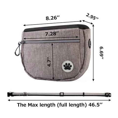 Sac à Friandises Portable pour Dressage de Chiens Grande Capacité Pochette de Taille pour Snacks Animaux Tissu Oxford Réfléchissant