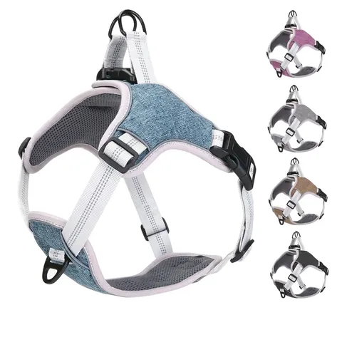 Reflective Oxford Cloth Dog Harness Vest Adjustable Breathable Anti-Pull Pet Chest Strap For Large Dogs Outdoor Walking
