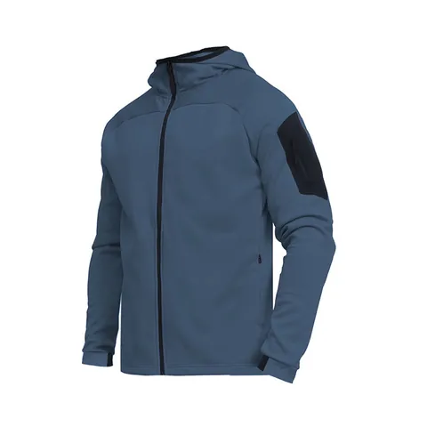 Men Sports Zipper Hoodie Polyester Multi Pocket Casual Sweatshirt Jacket Windproof Activewear Outdoor Male Top Coat