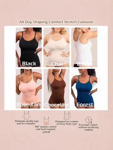 Camisola Moldeadora Sin Costuras Mujeres Control de Abdomen Reforzado Top Moldeador Tirantes Ajustables Fibra de Celulosa