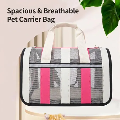 Foldable Breathable Pet Carrier Bag Oxford Cloth Large Capacity Cat Dog Handbag Car Seat Outdoor Travel Carry Bag