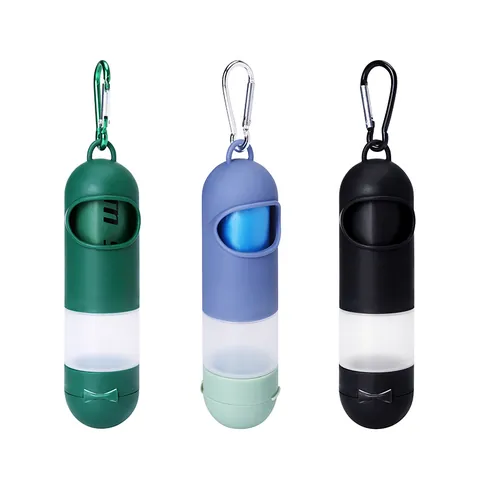Pet Outdoor Multi-Functional Storage Box Hand Sanitizer Dispenser Portable Capsule Waste Bag Dispenser With Carabiner Clip Pet Cleaning Accessories