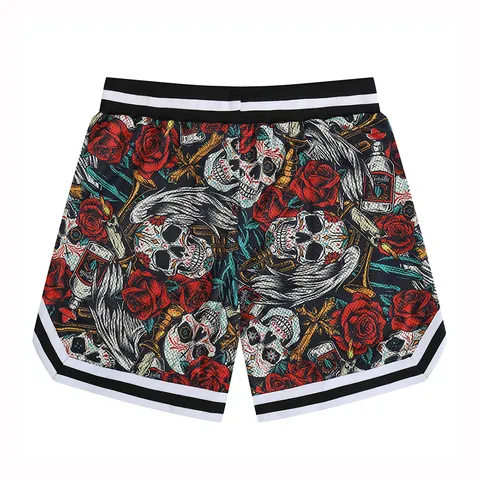 Men's Breathable Mesh Sports Shorts with Liner Quick Dry Basketball Running Shorts Striped Waistband Athletic Bottoms