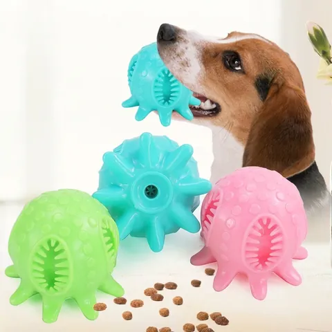 Octopus Squeaky Dog Toy Durable TPR Molar Teeth Cleaning Chew Toy Interactive Treat Dispensing Octopus Shape Pet Toy For Boredom Relief