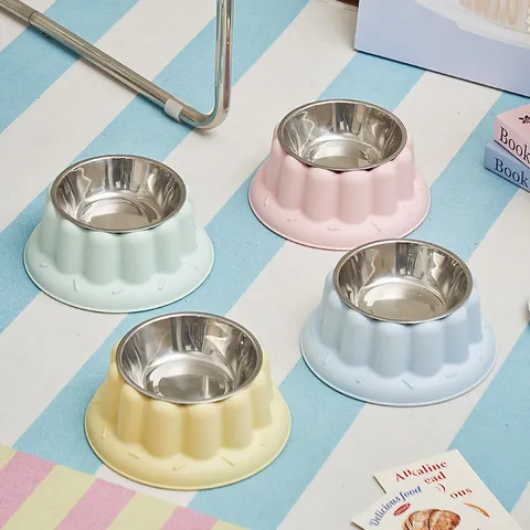 Erhöhter Haustiernapf Für Katzen Und Kleine Hunde Edelstahl Innen Nackenschutz Kippschutz Macaron Farbe Einzelner Haustiernapf