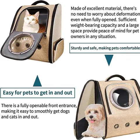 Space Capsule Pet Carrier Backpack Breathable Foldable Large Capacity Portable Travel Bag For Cats Small Dogs Fabric Material