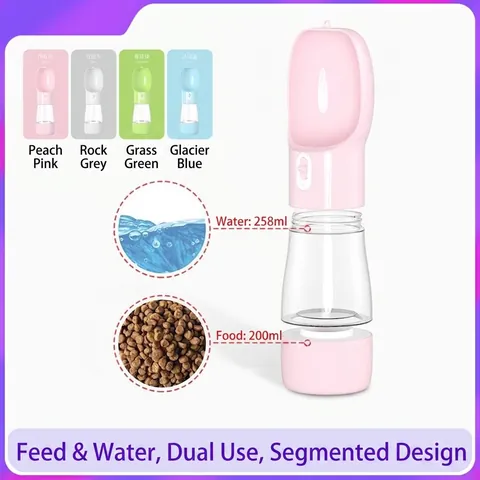 Tragbare Haustier Wasserflasche Für Hunde Katzen Reisen Multifunktionale Auslauffeste Futterspender Trinknapf Outdoor Wasserbecher