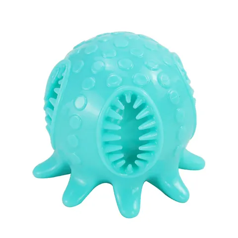 Octopus Squeaky Dog Toy Durable TPR Molar Teeth Cleaning Chew Toy Interactive Treat Dispensing Octopus Shape Pet Toy For Boredom Relief