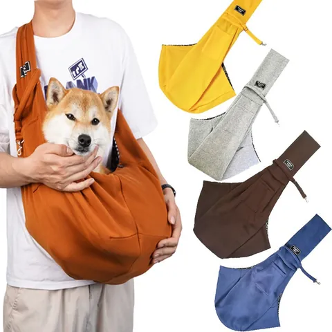 Breathable Polyester Pet Sling Carrier Large Capacity Foldable Portable Travel Bag For Cats Small Dogs Outdoor Carrying