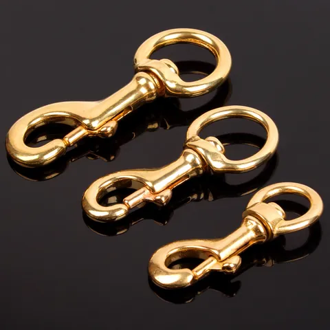 Heavy Duty Swivel Snap Hook Solid Brass Pet Leash Attachment Metal Dog Buckle Bolt Clasp Rotating Clip For Collar Accessories