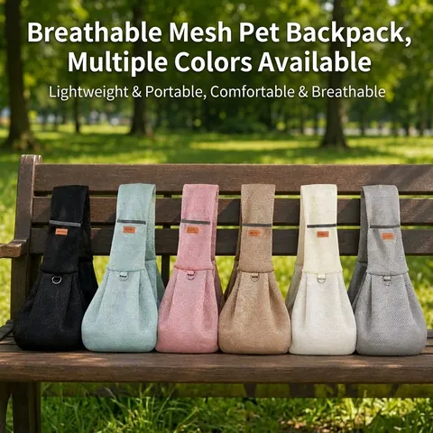 Atmungsaktive Polyester Netz Haustiertasche für kleine Hunde Katzen Tragbare Verstellbare Schulter Outdoor Reisetasche