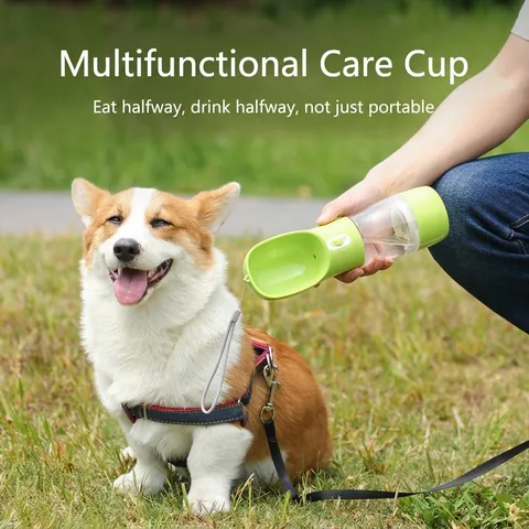 Tragbare Haustier Wasserflasche Für Hunde Katzen Reisen Multifunktionale Auslauffeste Futterspender Trinknapf Outdoor Wasserbecher
