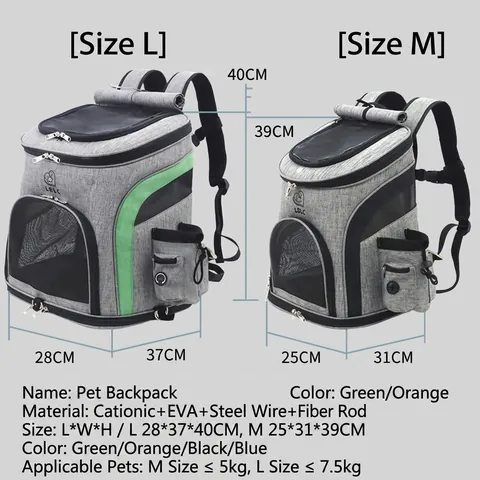 Foldable Pet Carrier Backpack Breathable Oxford Cloth Travel Cat Dog Bag Multi Functional Outdoor Carrier Double Shoulder Backpack