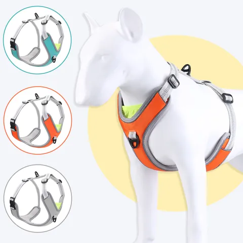 Adjustable Breathable Mesh Dog Harness Reflective Lightweight No Pull Pet Vest For Medium Large Dogs Golden Retriever