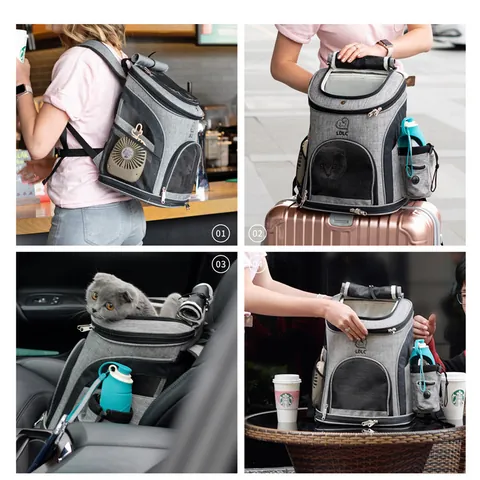 Large Capacity Foldable Pet Carrier Backpack For Dogs Cats Breathable Mesh Travel Shoulder Bag Portable Outdoor Pet Bag