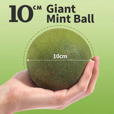 Giant Catnip Ball Cat Toy Compressed Natural Mint Ball For Cats Teeth Cleaning Grinding Boredom Relief Interactive Kitten Toy PP