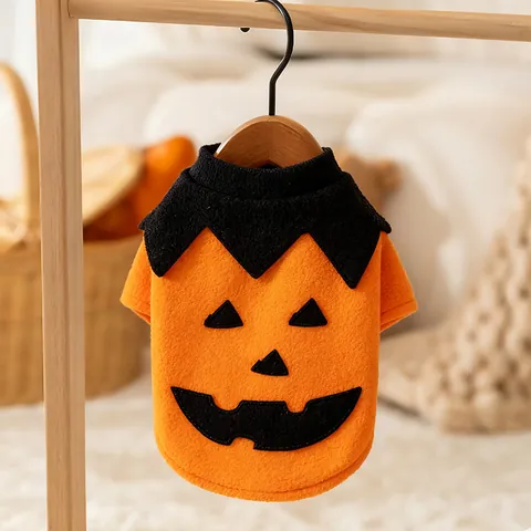 Haustier Halloween Kostüm Lustiges Kürbis Hoodie Für Hunde Katzen Kleine Mittlere Welpen Kätzchen Weich Fleece Warm Herbst Winter Haustierbekleidung