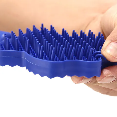 3-in-1 Silicone Pet Bath Brush Dog Cat Grooming Massage Deshedding Comb Brush With Non-Slip Handle For Pet Cleaning Supplies