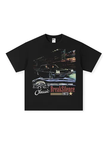 Midnight Avenue Vintage Graphic T-Shirt Ανδρικό Γυναικείο Βαρύ Βαμβακερό Ξεβαμμένο Κοντό Μανίκι Streetwear Oversized Tee