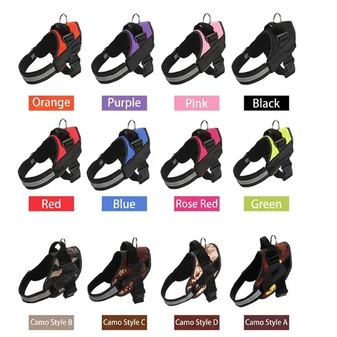 Reflective No Pull Dog Harness With Control Handle Adjustable Polyester Pet Vest For Small Medium Large Dogs Outdoor Walking Safety