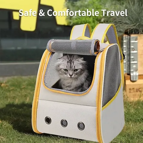 Breathable Pet Backpack Large Capacity Portable Cat Carrier Bag Oxford Fabric For Small Dogs Cats Outdoor Travel