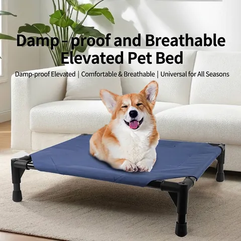 Elevated Pet Camping Cot Portable Foldable Dog Bed For Small Medium Dogs Cats Breathable Mesh Fabric Moisture Proof Outdoor Pet Tent Bed