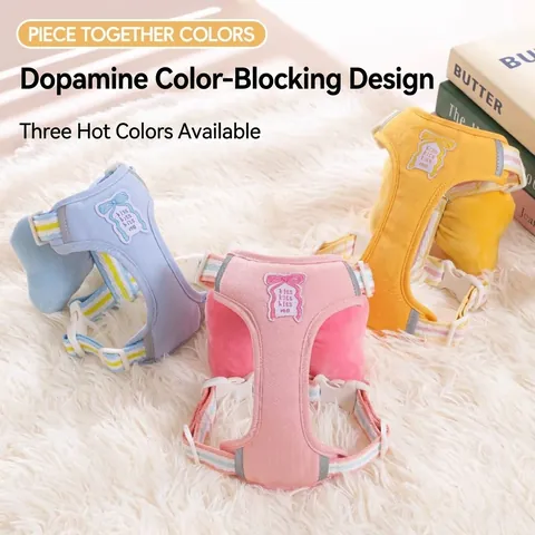 Cute Bowknot Pet Dog Harness Vest Breathable Mesh Anti-Escape Reflective Strip Walking Leash Set For Small Dogs Bichon Teddy