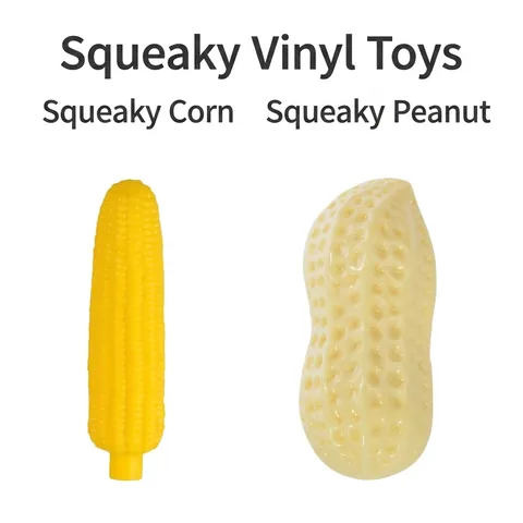 Simulation Pet Dog Squeaky Toy Durable Vinyl Bite Resistant Corn Peanut Chicken Leg Bone Shape Puppy Interactive Training Toy